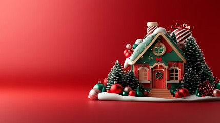 Gingerbread house decorated for Christmas