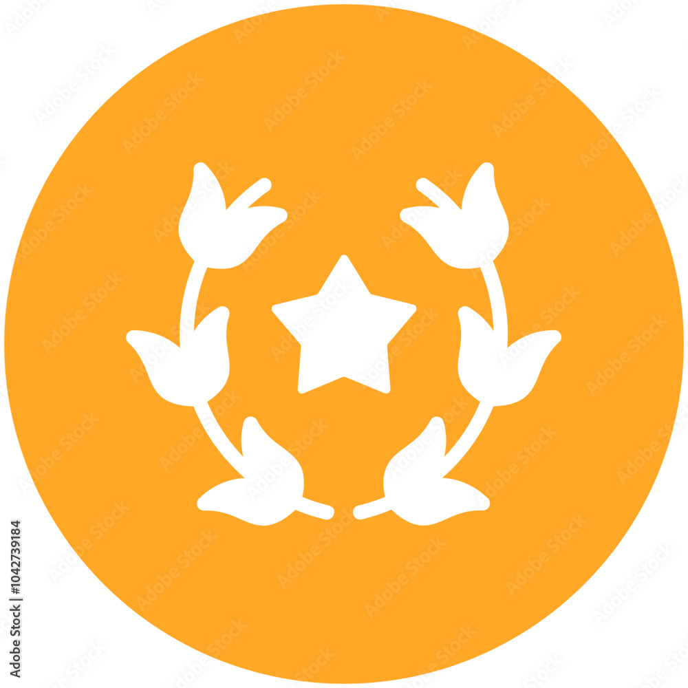 Sticker Laurel Wreath vector icon illustration of Award Events iconset.