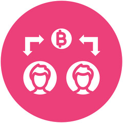 Peer To Peer vector icon illustration of Cryptocurrency iconset.