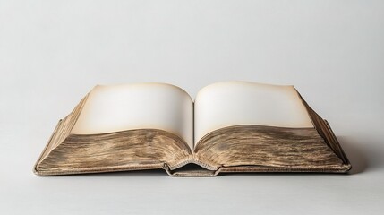 Obraz premium An open hardcover book with blank white pages mockup