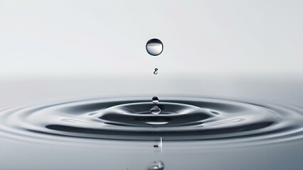Water droplets create ripples as they fall into a calm water surface, capturing the essence of tranquility and movement.
