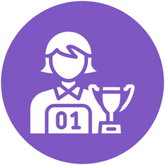 Champion Female vector icon illustration of Achievements iconset.