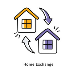 Home Exchange Filled Outline isometric stock illustration. EPS File stock illustration