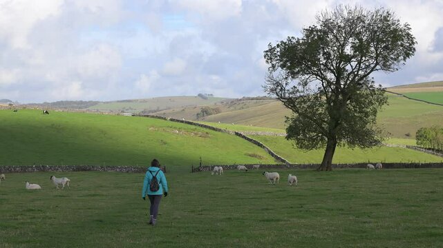 Adele walking in Alstonefield, in Derbyshire.