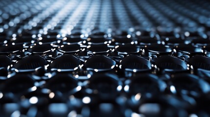 Fototapeta premium An extreme close-up of a graphene-based supercapacitor's nanomaterial structure and energy storage capacity, Nanotechnology in energy storage style, photo of