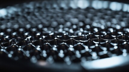 Fototapeta premium An extreme close-up of a graphene-based supercapacitor's nanomaterial structure and energy storage capacity, Nanotechnology in energy storage style, photo of