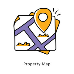 Property Map Filled Outline isometric stock illustration. EPS File stock illustration