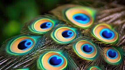 Obraz premium Vibrant Peacock Feathers with Striking Colors