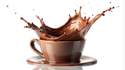 Hot chocolate splash being poured