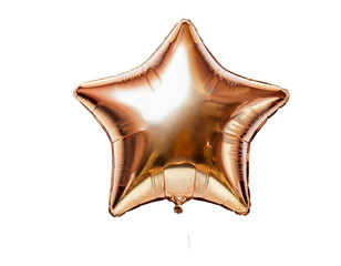 Multicolored and shiny star-shaped party balloon. With white background