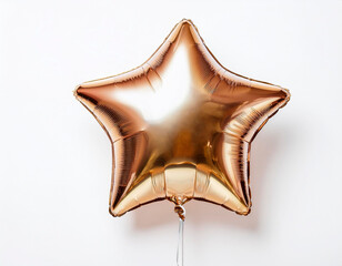 Multicolored and shiny star-shaped party balloon. With white background