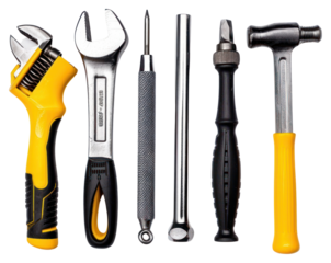 PNG Photo of tools hammer screwdriver protection.