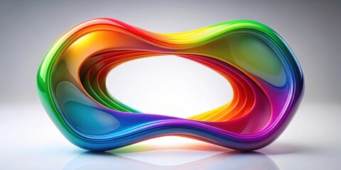 Fototapeta premium Abstract colorful shape in a render, abstract, colorful, shape,render, art, design, digital, geometric, vibrant