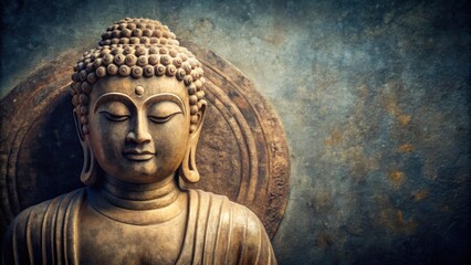 Solemn stone carving of Buddha , solemn, Buddha, stone, carving, spirituality, meditation, peaceful, serene