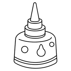 Glue line art for coloring page. Vector illustration 