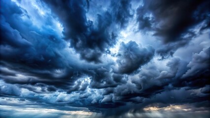 Obraz premium Dark moody sky clouds background during storm