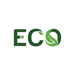 Eco Text Logo, Typography Font Eco Design Vector.