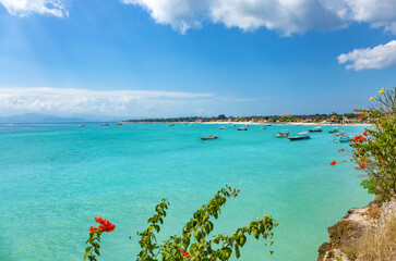 Traditional boats, Lembongan Beach, Island Nusa Lembongan, Indonesia, Southeast Asia.