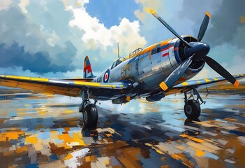 Illustration of the British fighter Supermarine Spitfire of World War