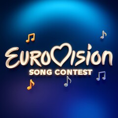 Eurovision Song Contest Logo with Heart and Music Notes