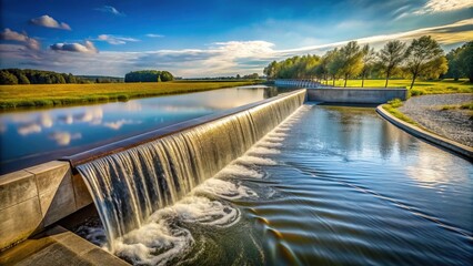 Hydraulic structure for water discharge into pond