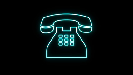 telephone icon with radio sound wave video. Ringing telephone. Incoming call on classic old rotary telephone.