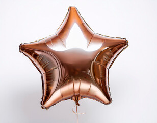 Multicolored and shiny star-shaped party balloon. With white background