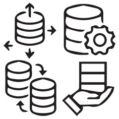 Backup systems vectors design 