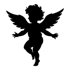 Cherub Silhouette vector illustration