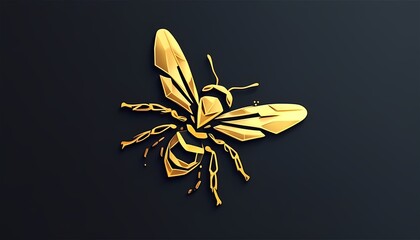 Elegant golden bee design a striking symbol of nature and industry perfect for creative projects and branding
