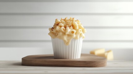 Rustic 3D Mac and Cheese on White Background