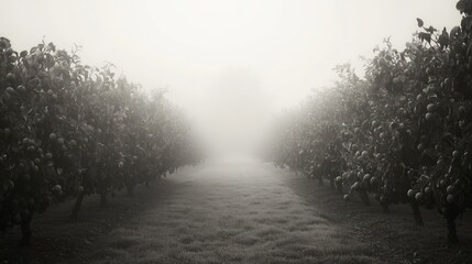 Misty Orchard Path