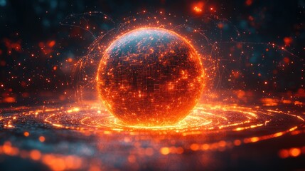 Obraz premium Abstract Visualization of a Glowing Sphere