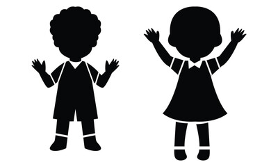 Little Boy and girl vector illustration