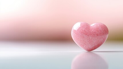 Fototapeta premium Pink Heart on Soft Background