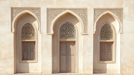 Obraz premium Elegant Arabian Architectural Facade with Intricate Design