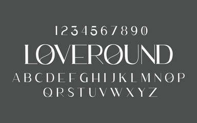 Elegant Alphabet Font Uppercase and Number vector illustration