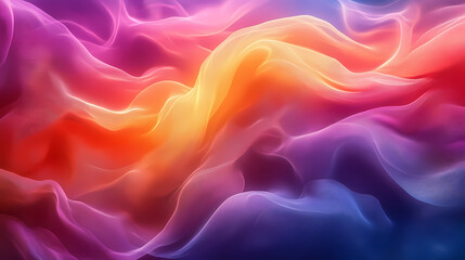 Obraz premium Abstract neon silk texture background design with smooth waves.