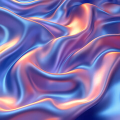 Obraz premium Abstract neon silk texture background design with smooth waves.