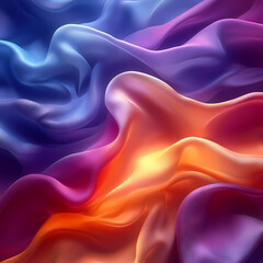Obraz premium Abstract neon silk texture background design with smooth waves.