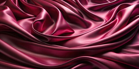 Obraz premium Elegance Waves of Smooth Burgundy Silk Conveying Tranquil Luxury Depth of Field