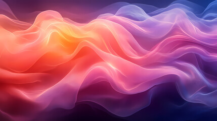 Fototapeta premium Abstract neon silk texture background design with smooth waves.