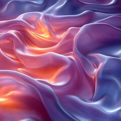 Obraz premium Abstract neon silk texture background design with smooth waves.