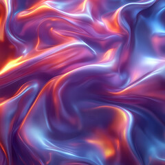 Fototapeta premium Abstract neon silk texture background design with smooth waves.