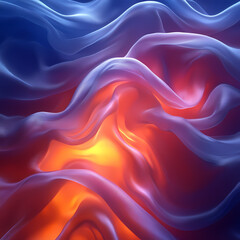 Obraz premium Abstract neon silk texture background design with smooth waves.