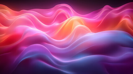 Obraz premium Abstract neon silk texture background design with smooth waves.