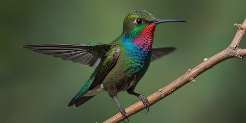 Fototapeta premium hummingbird in flight,hummingbird feeding on a flower