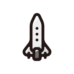 Spaceship outline icon for graphic design, apps and websites