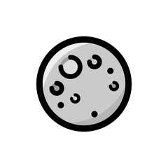 Moon outline icon for graphic design, apps and websites