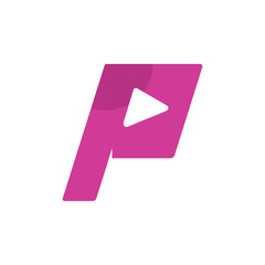 initial letter p logo design. P play logo icon,music vector illustration